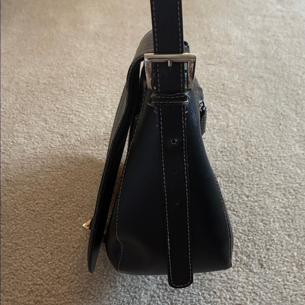 Danier Leather Crossbody Adjustable Strap Saddle Bag - Black - Picture 5 of 12